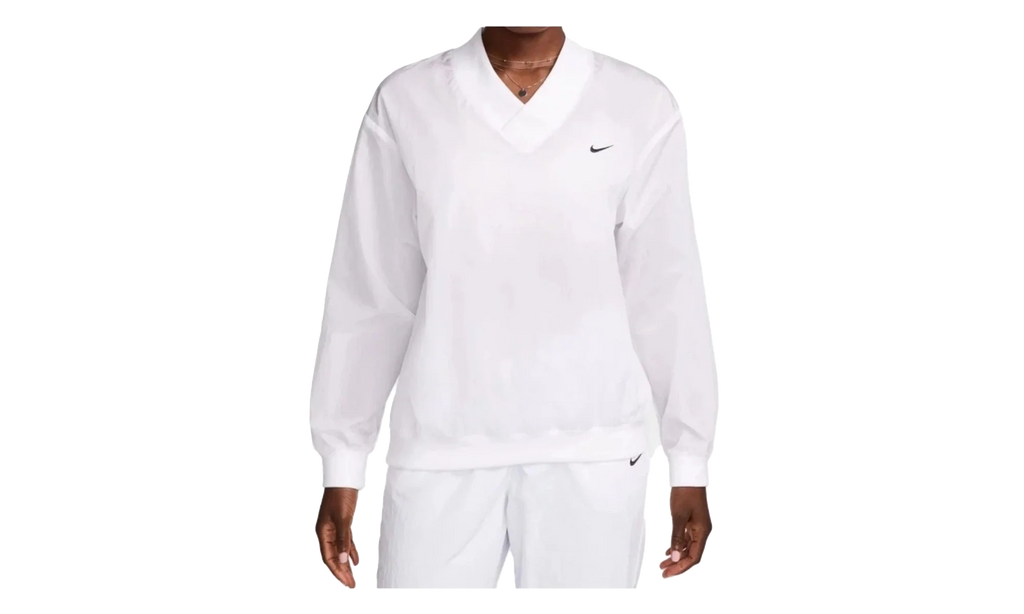 Sportswear Essential Loose UV Woven Long-Sleeve V-Neck WMNS "White" FV7649 100