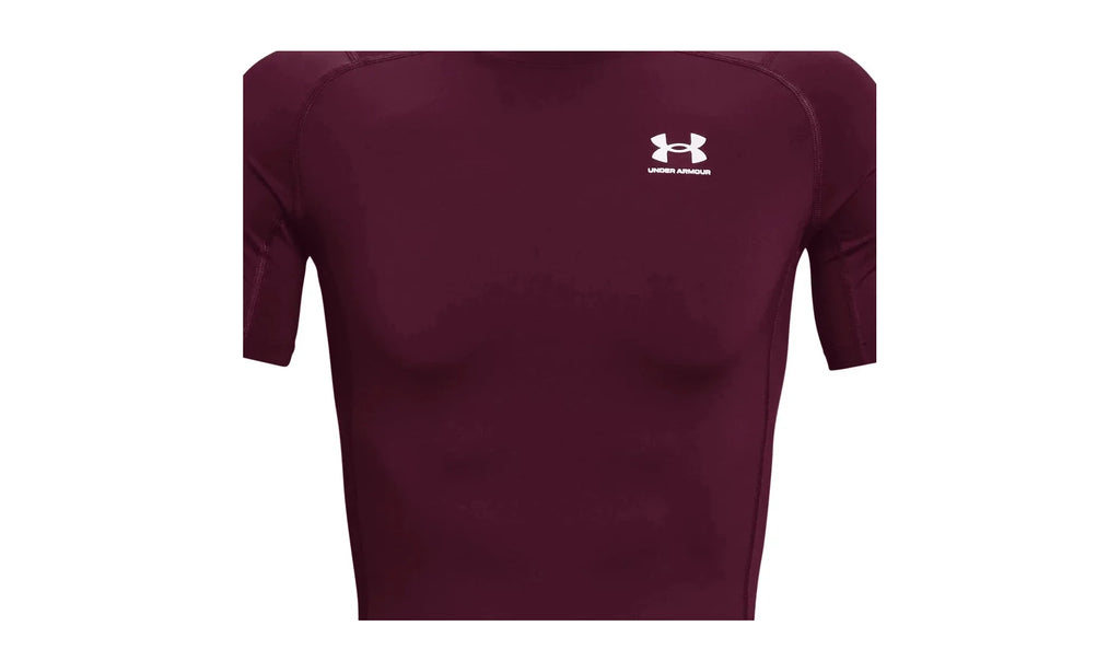 HeatGear Compression Short Sleeve "Maroon / White" 1361518 609