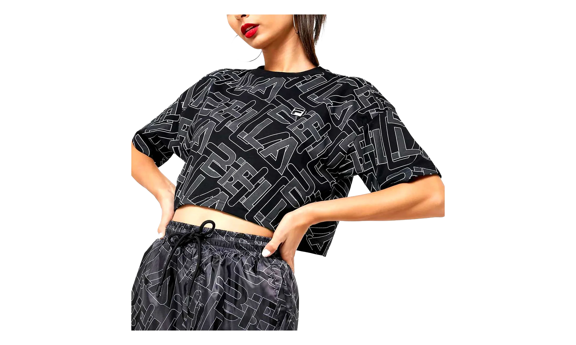 Brea Crop T-Shirt WMNS "Black / White" LW933266 001