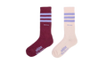 Wales Bonner 3-Stripes Socks (2 Pack) "Burgundy / Wonder Quartz" KD7727