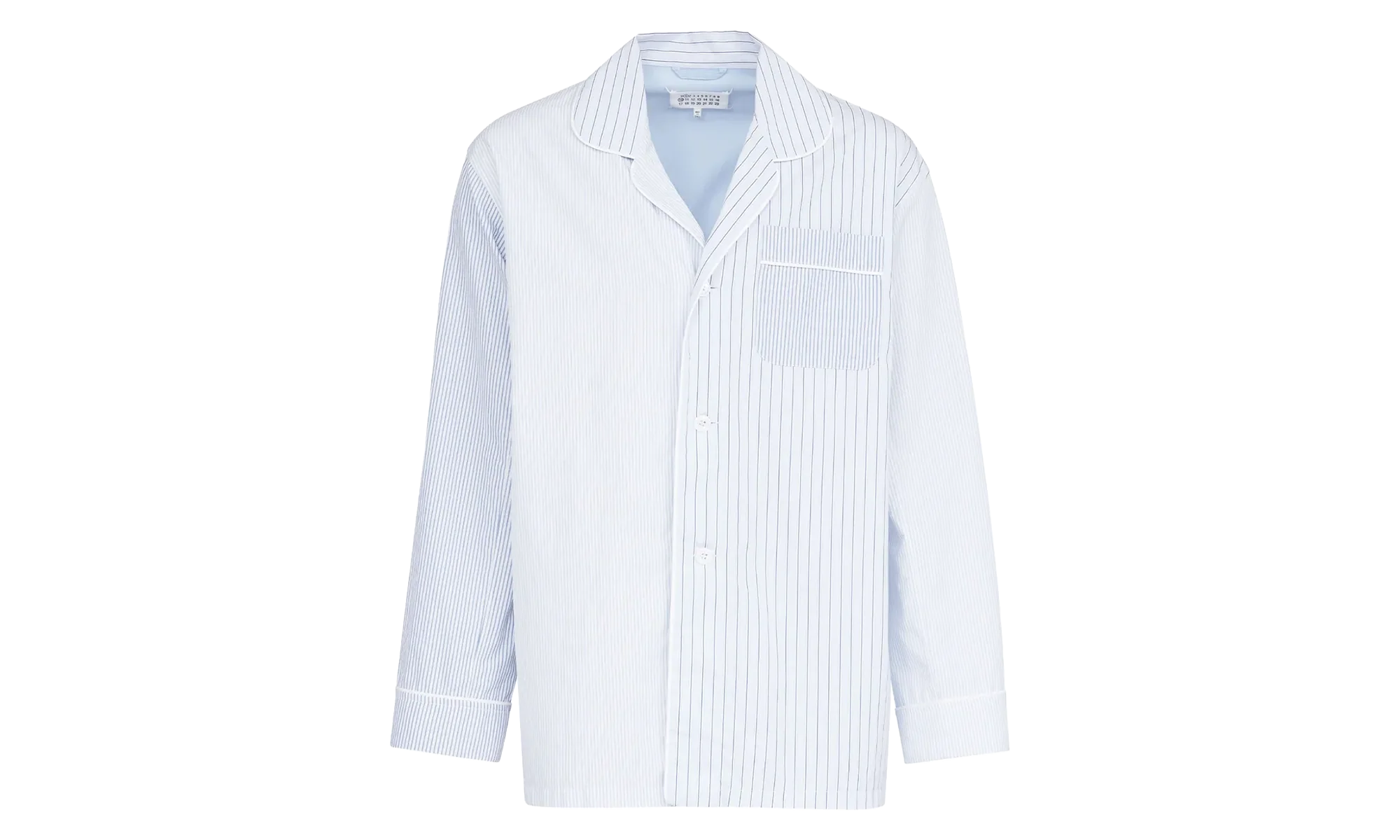 Striped Cotton Pajama Shirt "Light Blue" S50DT0044MTN031961