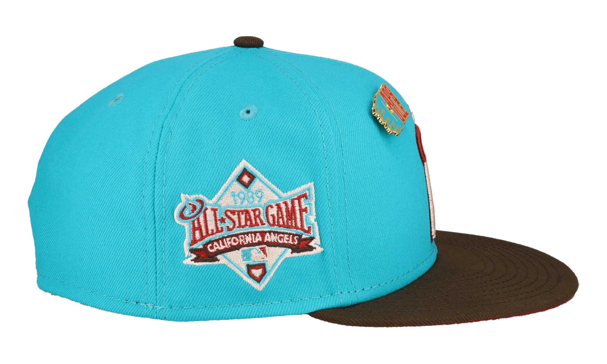 59FIFTY California Angels 1989 All Star Game Fitted Hat "Nitro Teal / Brown" 123451291272