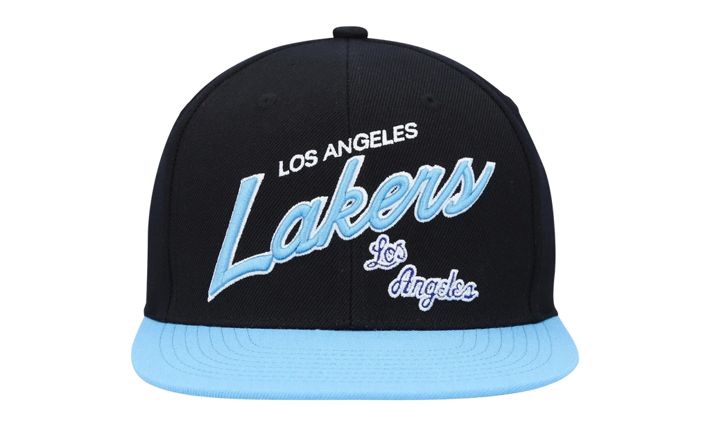 NBA Hardwood Classics Team Script 2.0 Fitted Cap "Los Angeles Lakers - Black" HHSF3283 LALYYPPPBLCK