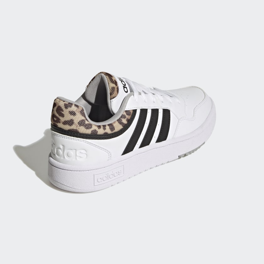 Women's adidas Hoops 3.0 Basketball Low Classic Leopard Graphic Shoes