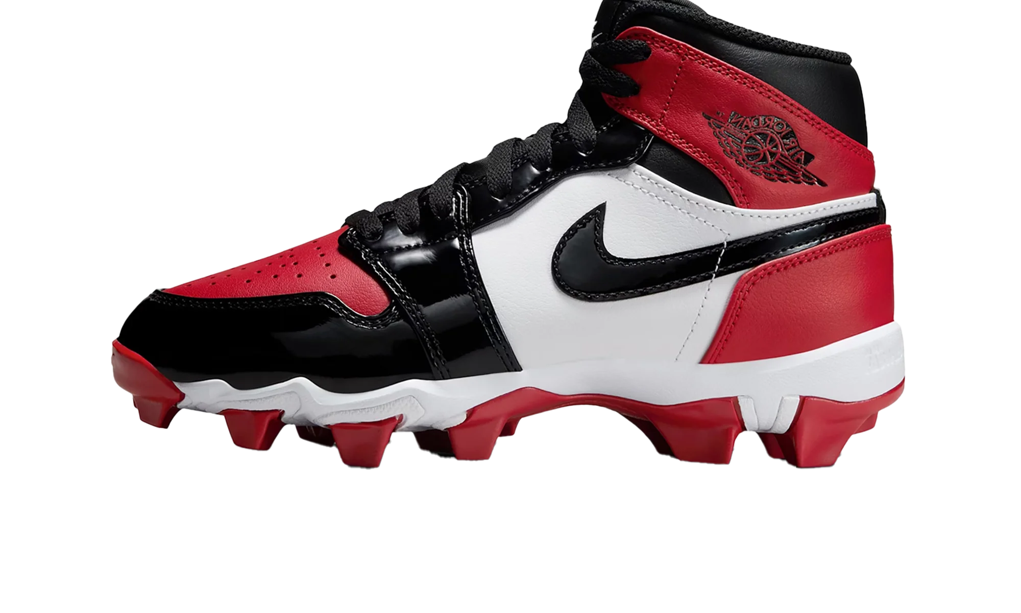 Air Jordan 1 Mid Cleat GS "Patent Bred Toe" HF6883 601