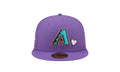 Arizona Diamondbacks Team Heart 59FIFTY Fitted Hat "Purple" 60243666