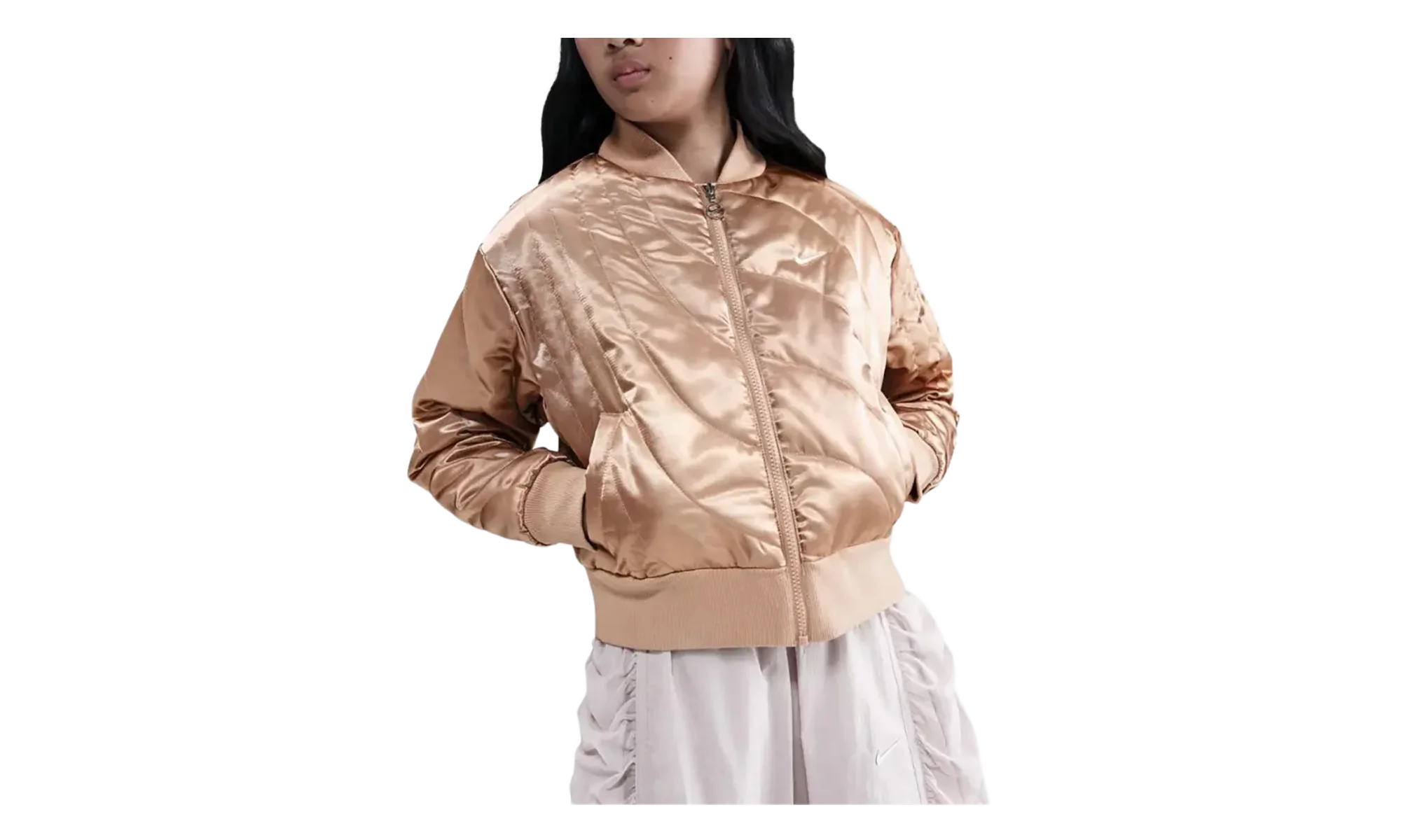 Kids’ Sportswear Bomber Jacket "Hemp / White" HQ9375 200