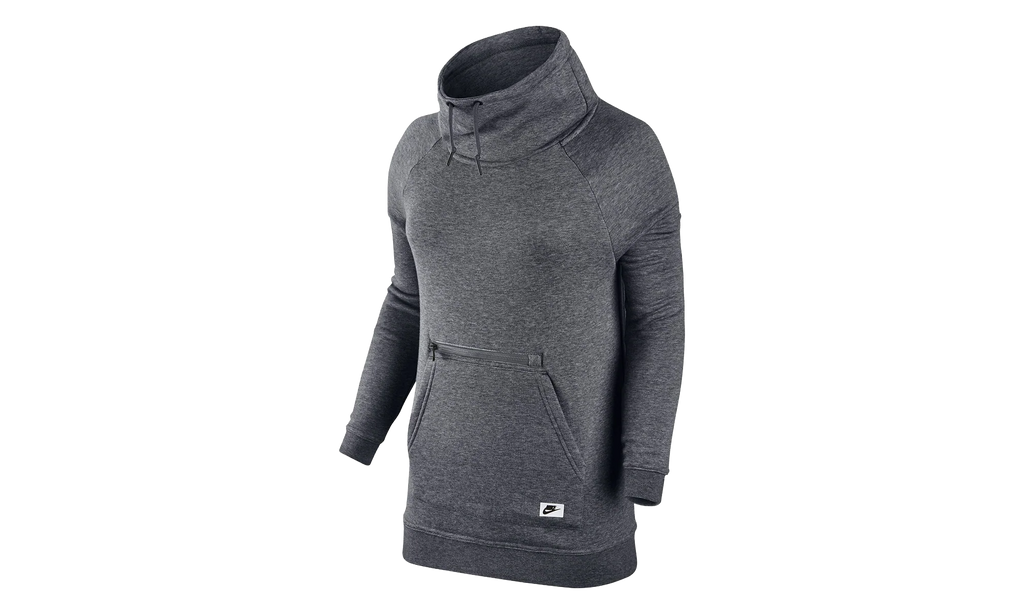 Sportswear Modern Funnel Neck Sweatshirt WMNS "Grey / Black" 803599 091