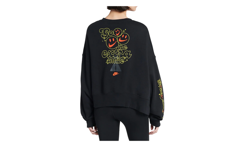 Sportswear Smiley Fleece Sweatshirt WMNS "Black" DQ3543 010