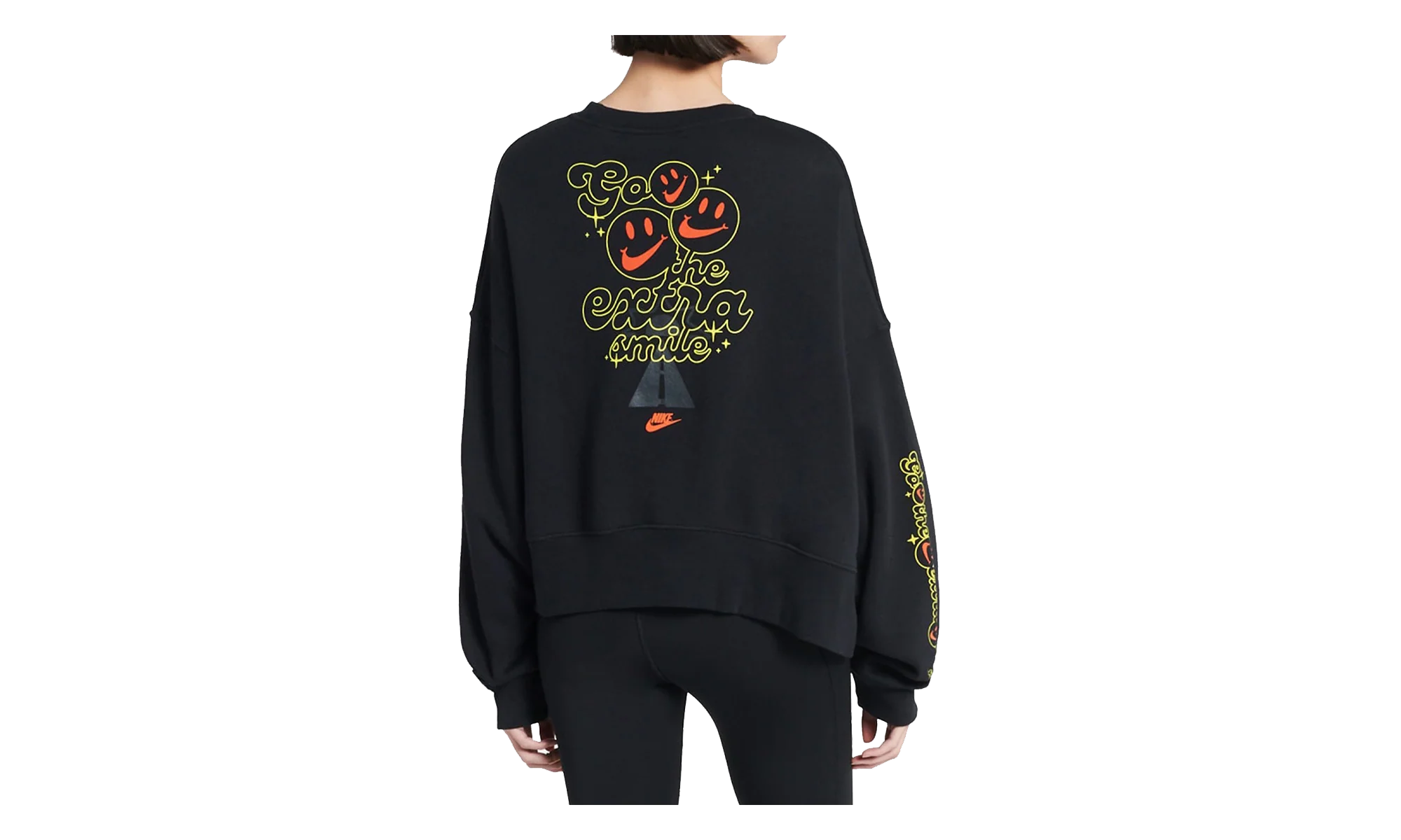 Sportswear Smiley Fleece Sweatshirt WMNS "Black" DQ3543 010