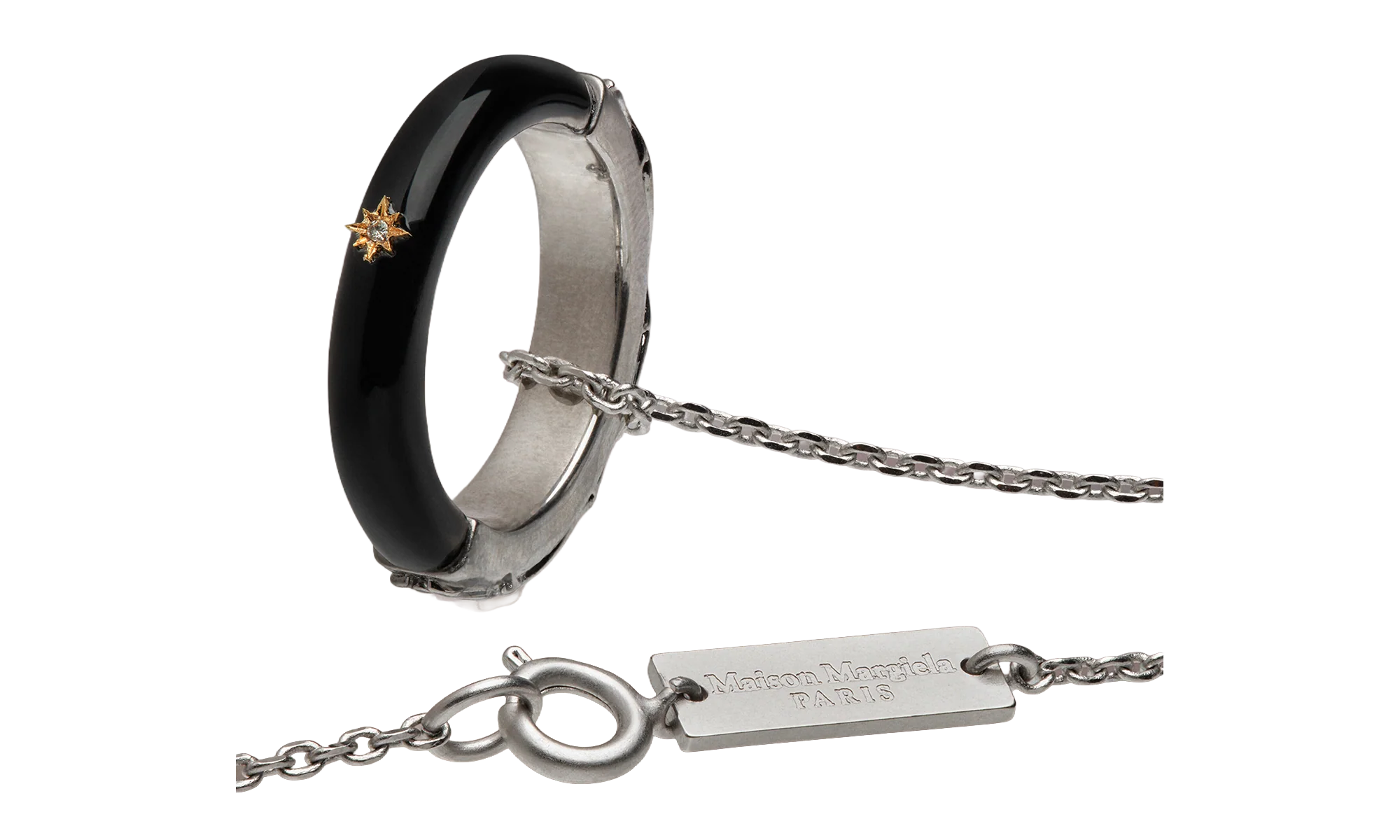 PENDANT NECKLACE WITH STAR DETAIL "Black / Silver" SM1UU0056P6478964