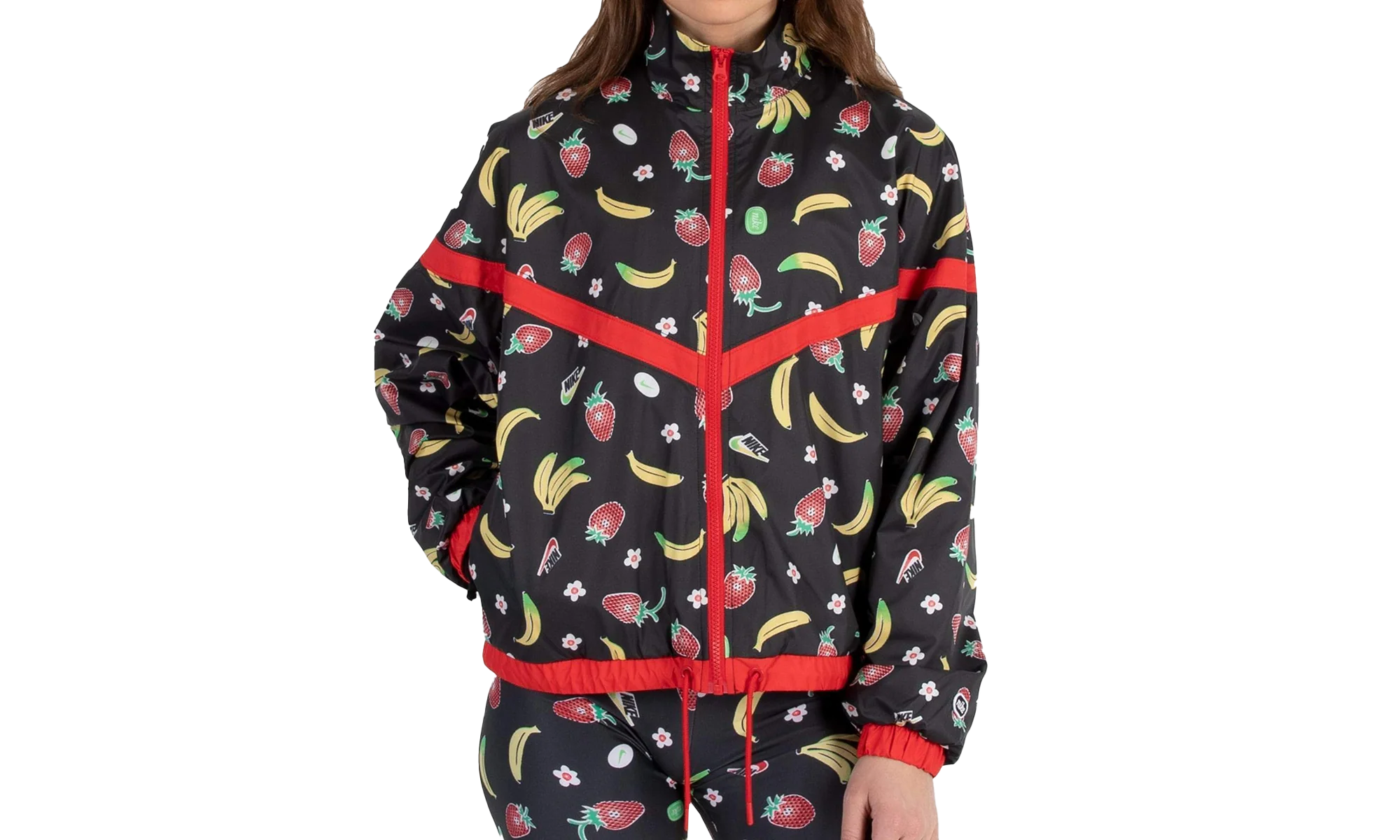 Sportswear Woven Printed Jacket WMNS "Black Red" CJ3719 010