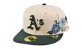 59FIFTY Oakland Athletics Tonal Florals Fitted Hat "Chrome White" 60668973