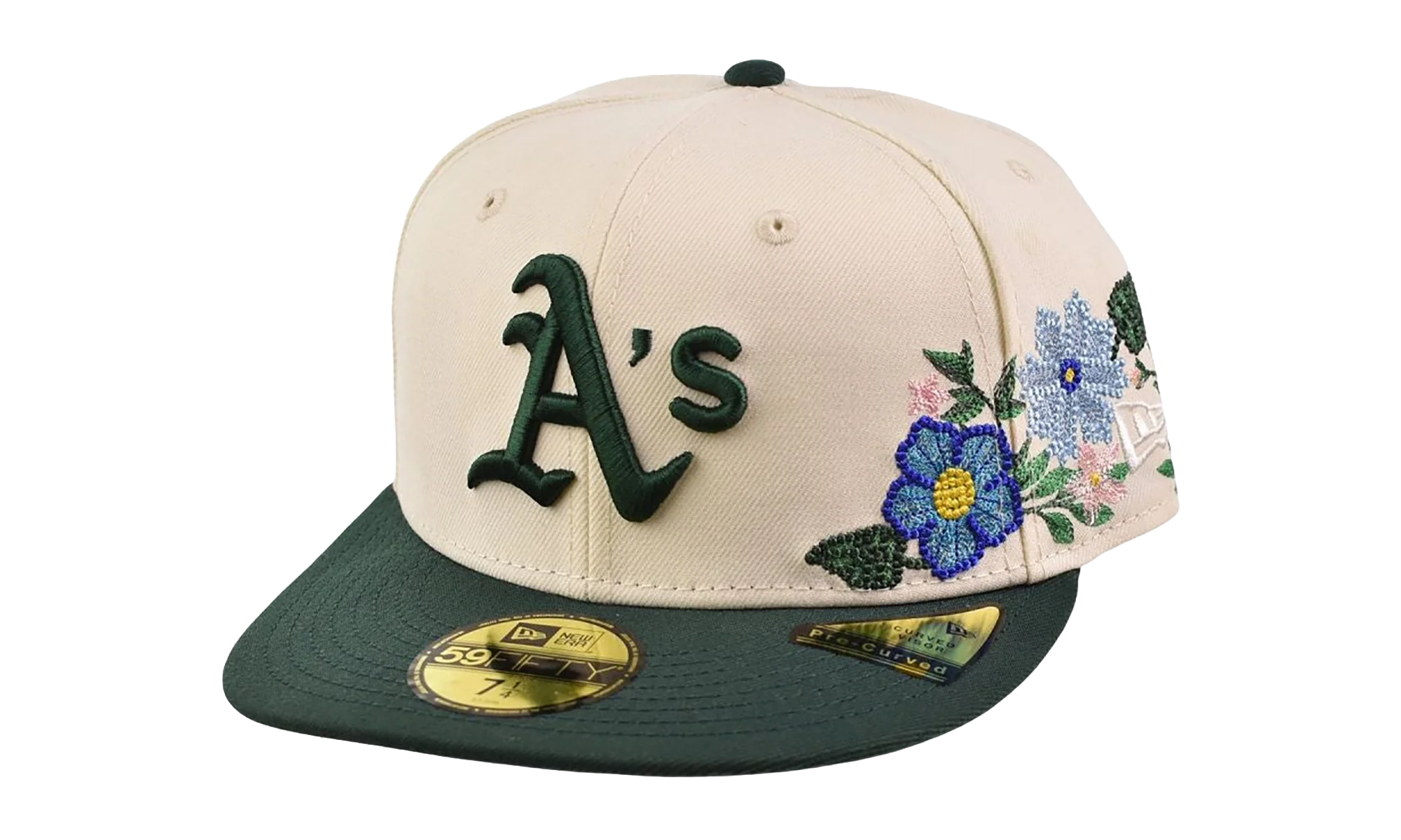 59FIFTY Oakland Athletics Tonal Florals Fitted Hat "Chrome White" 60668973