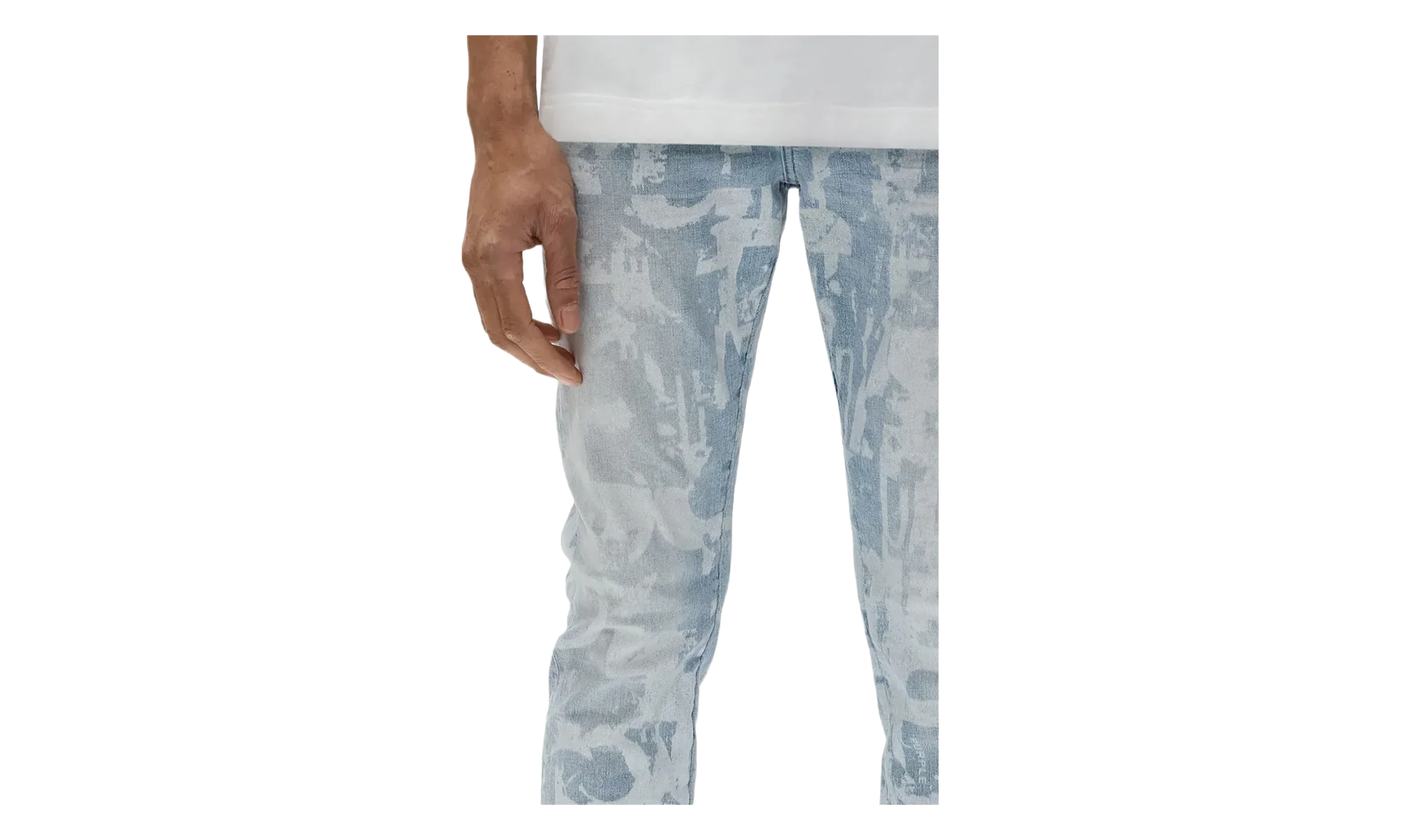 Skinny Grunge Print Jean "Light Indigo" P001 SGGT325