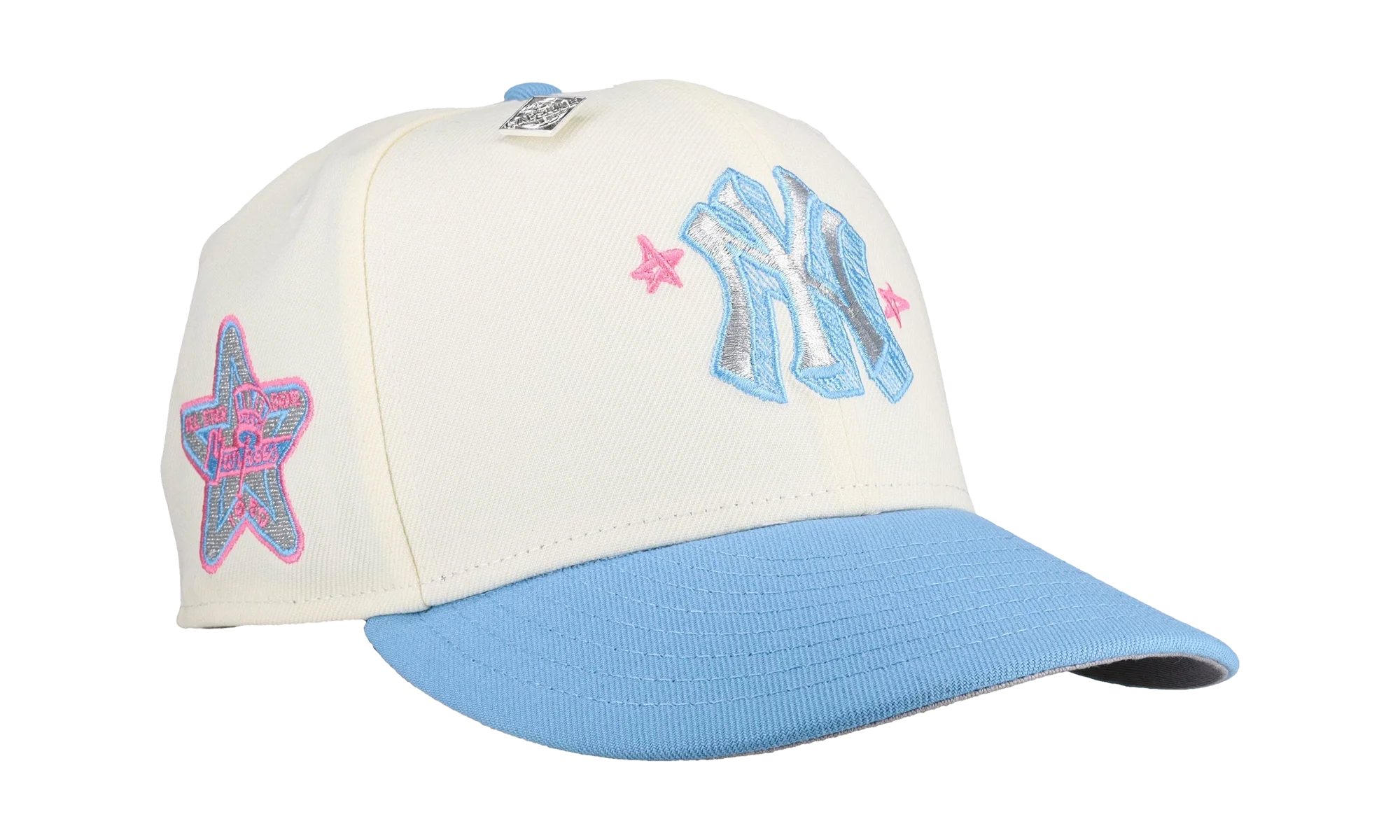 59FIFTY New York Yankees 1960 All Star Game Two Tone Star Fitted Hat "White / Sky Blue / Pink" NE233