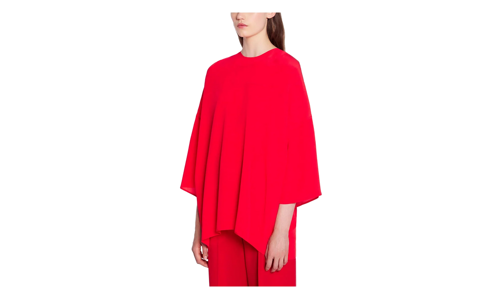SILK ROUND NECK BLOUSE "Red" RW TO0004 4868 P23 37