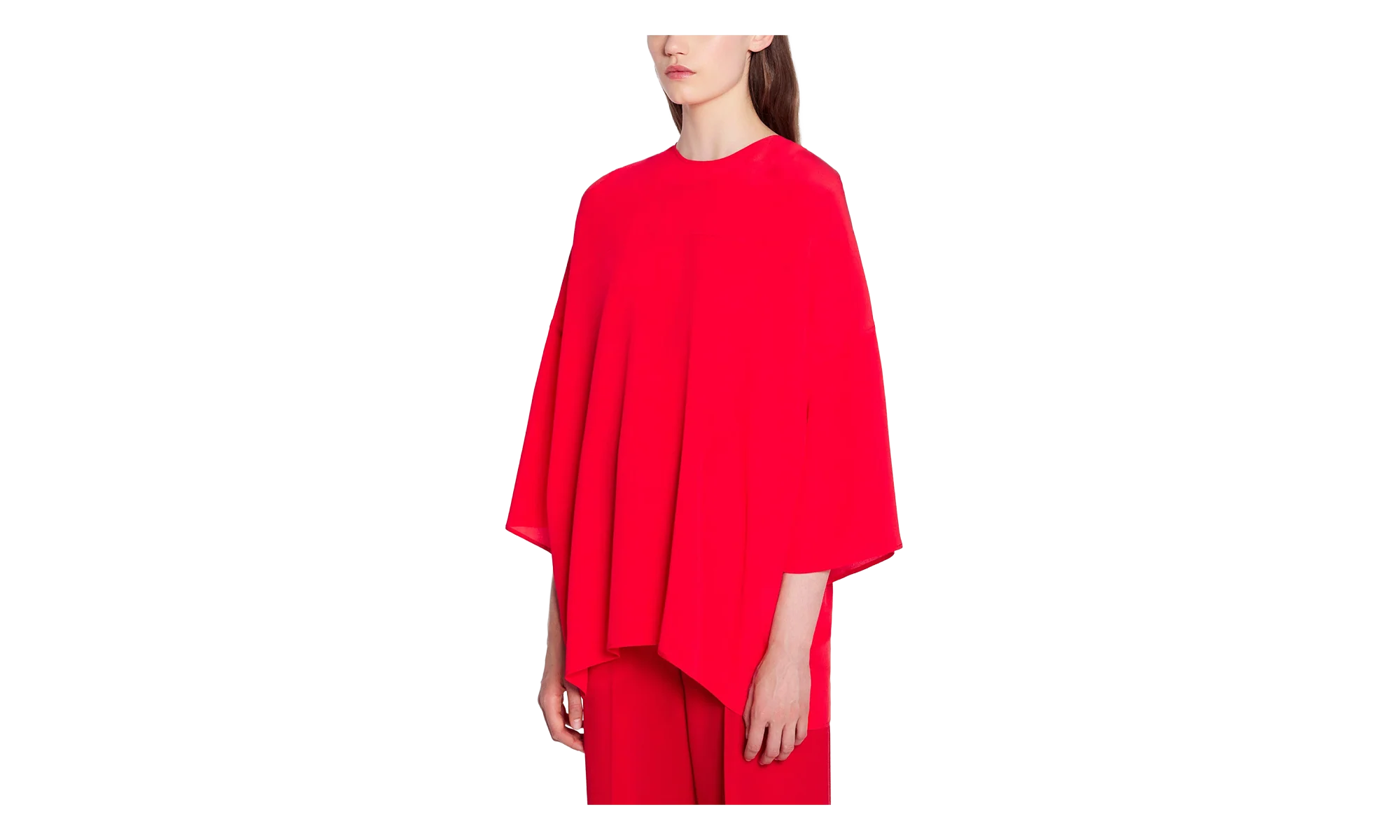 SILK ROUND NECK BLOUSE "Red" RW TO0004 4868 P23 37