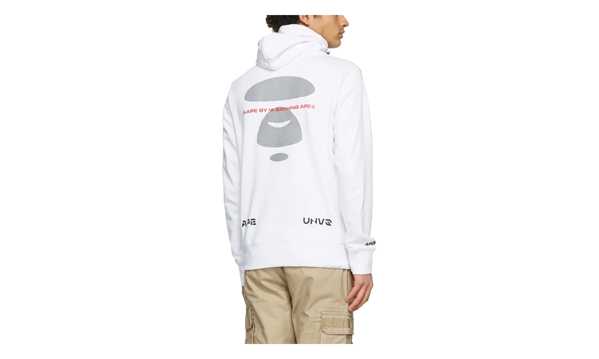 AAPE Logo Half-Zip Hoodie "White" 211547M202021