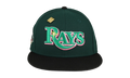 59FIFTY Tampa Bay Rays Refresher Collection 2008 World Series Fitted Hat "Dark Green" 123451291850