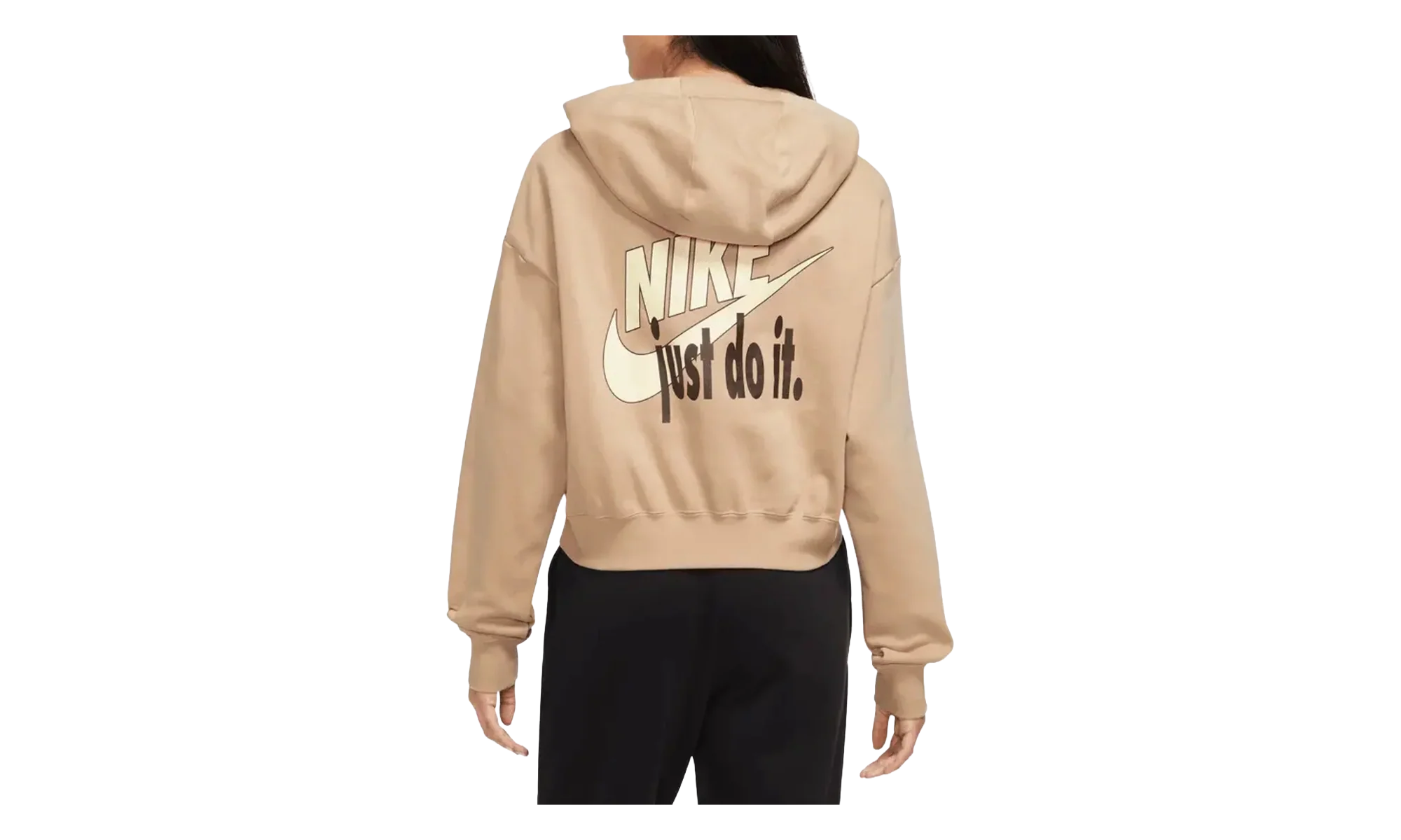 Sportswear Club Fleece Oversized Cropped Pullover Hoodie WMNS "Brown" FB8258 200