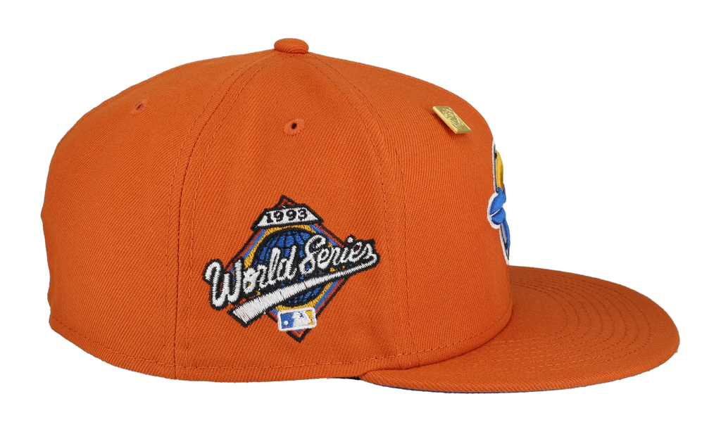 59FIFTY Toronto Blue Jays 1993 World Series Patch Fitted Hat "Orange / Blue" 123451292330