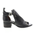 Maudie 672025-101 Womens Black Leather Heeled Sandals Shoes