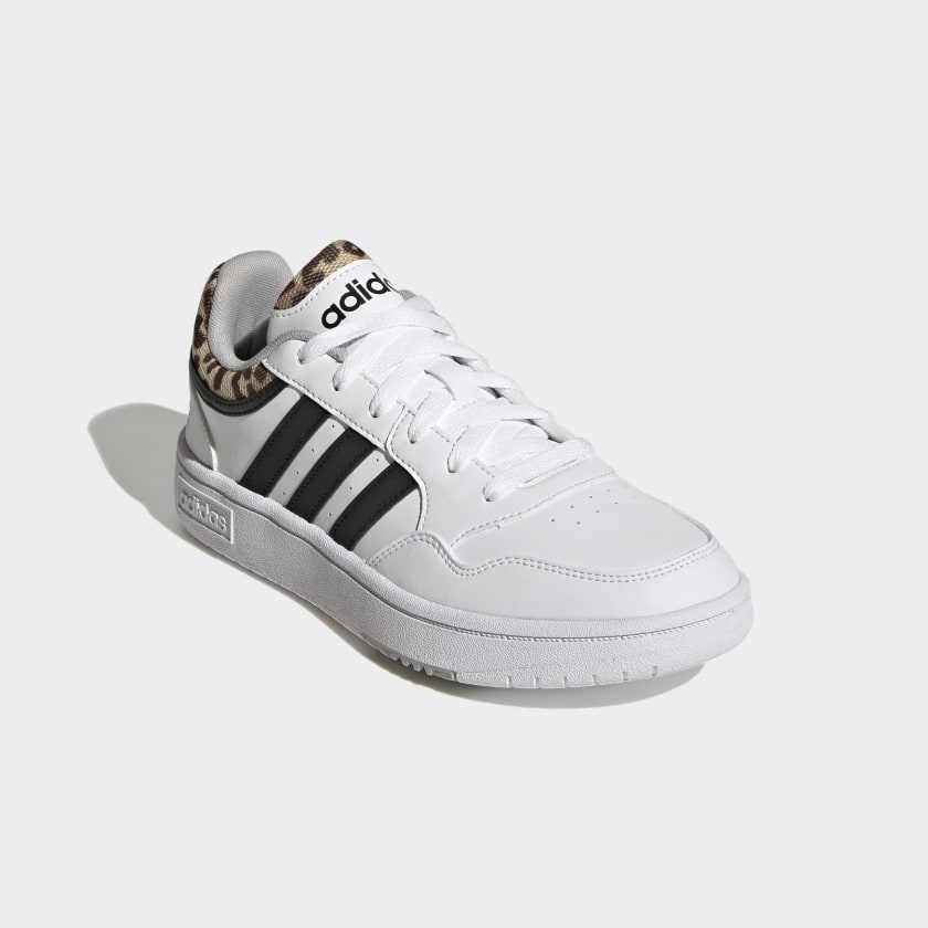 Women's adidas Hoops 3.0 Basketball Low Classic Leopard Graphic Shoes