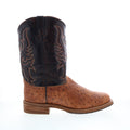 6750 Mens Brown Wide Leather Slip On Cowboy Western Boots