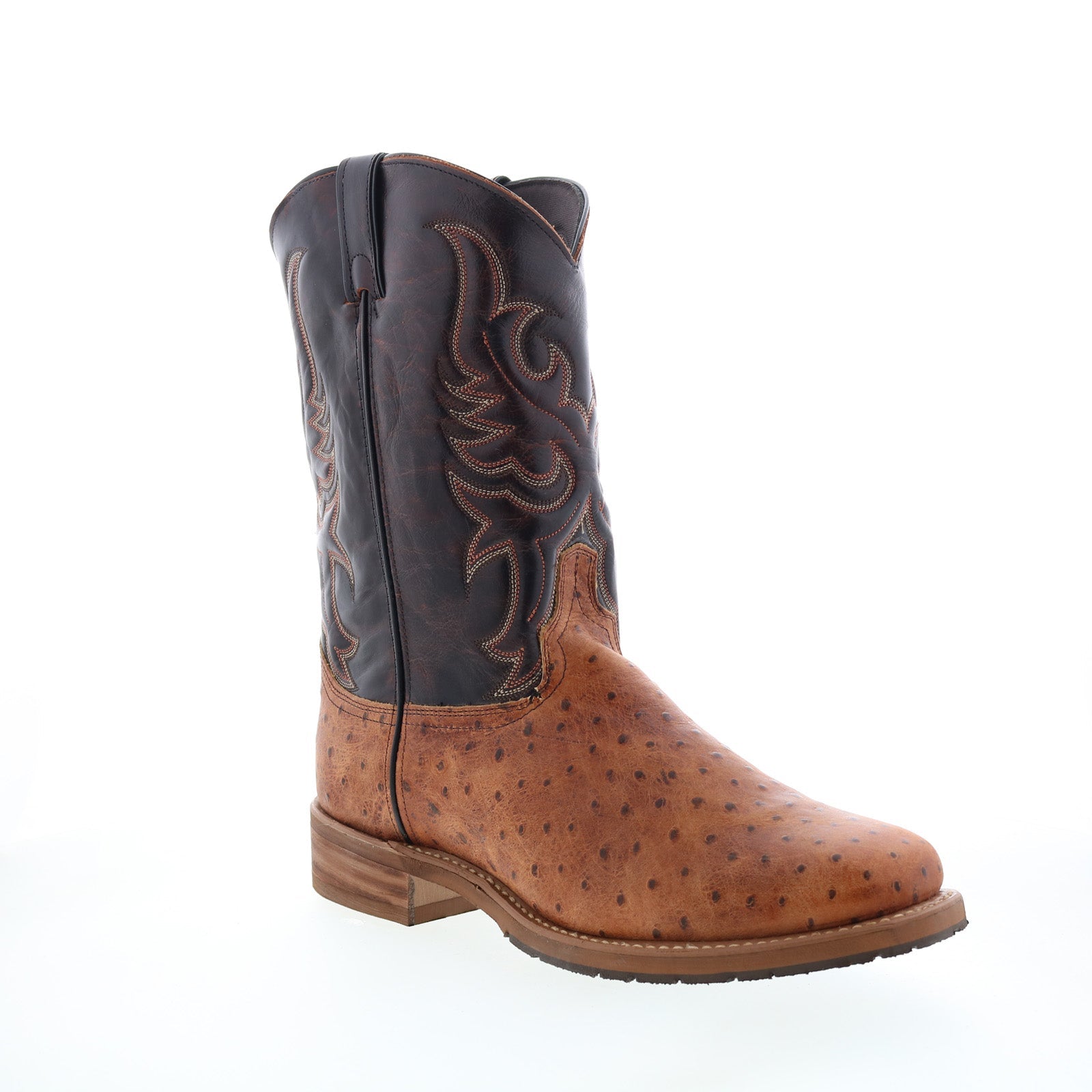 6750 Mens Brown Wide Leather Slip On Cowboy Western Boots