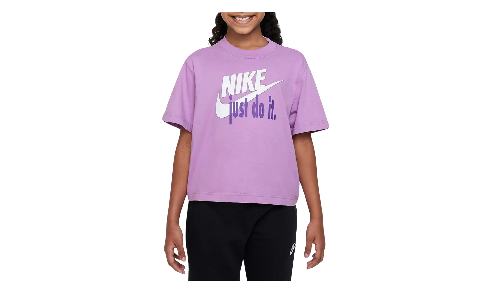 Sportswear Boxy HBR Graphic T-shirt GS "Rush Fuchsia" FD5362 532