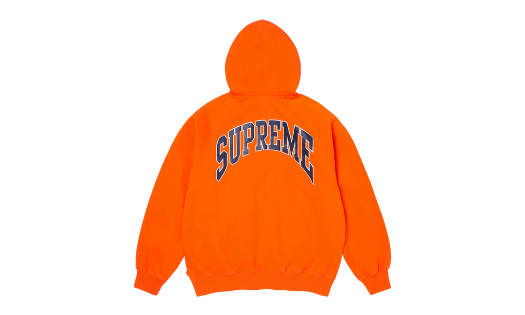 Cracked Raglan Zip Up Hooded Sweatshirt "SS26 - Dark Orange" SU27505
