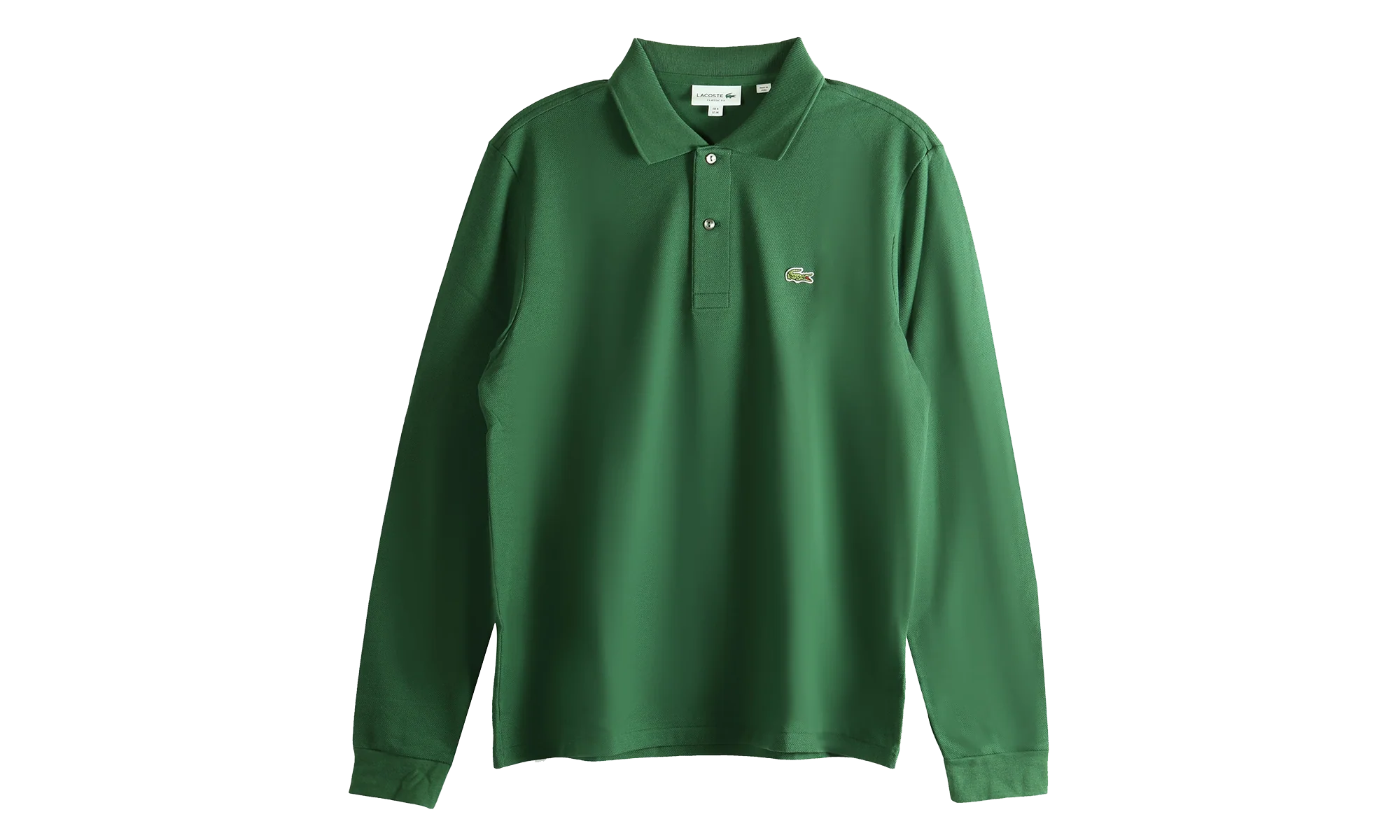 Classic Fit Long Sleeved L.12.12 Polo Shirt "Green" L1312 00 132