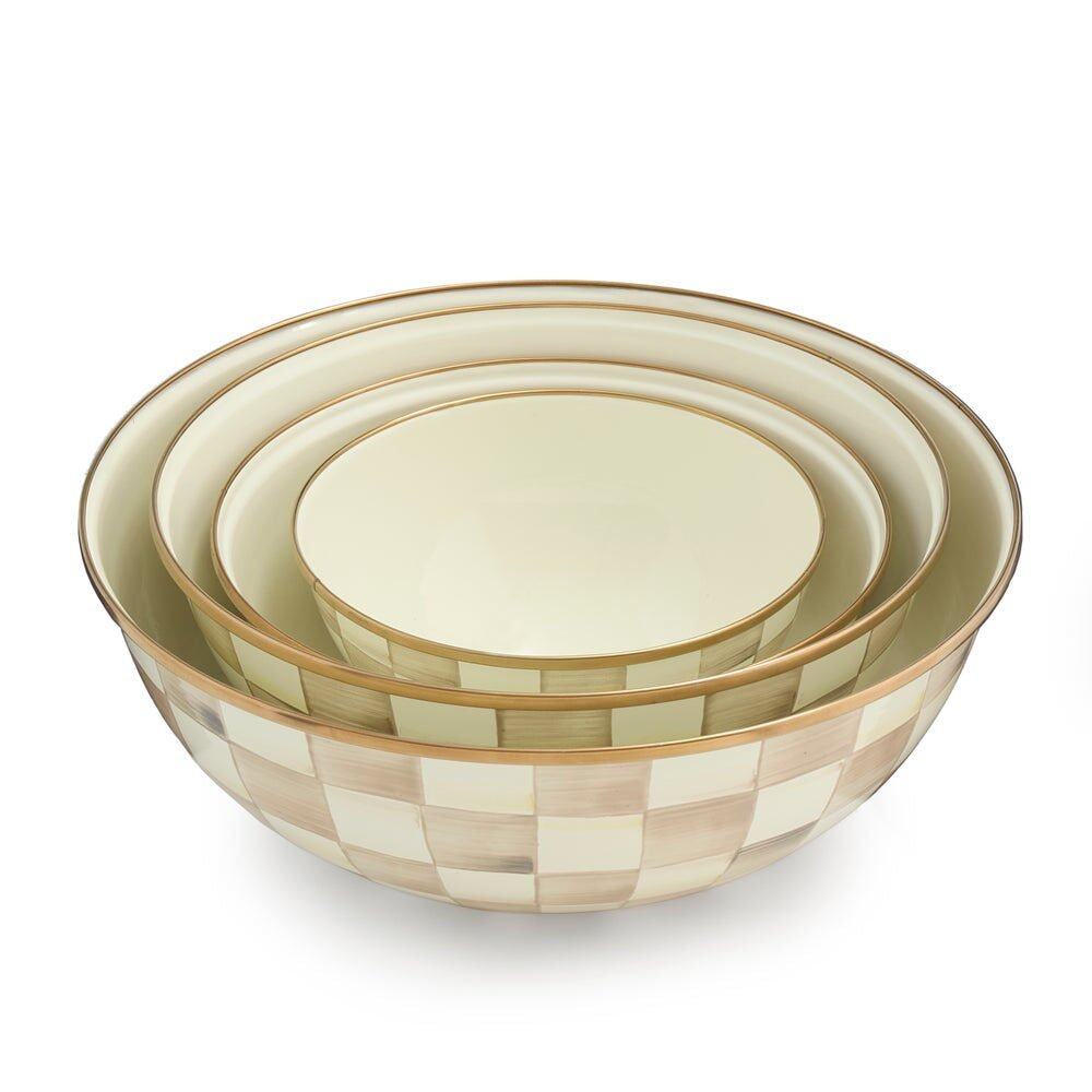 Mocha Check Small Everyday Bowl