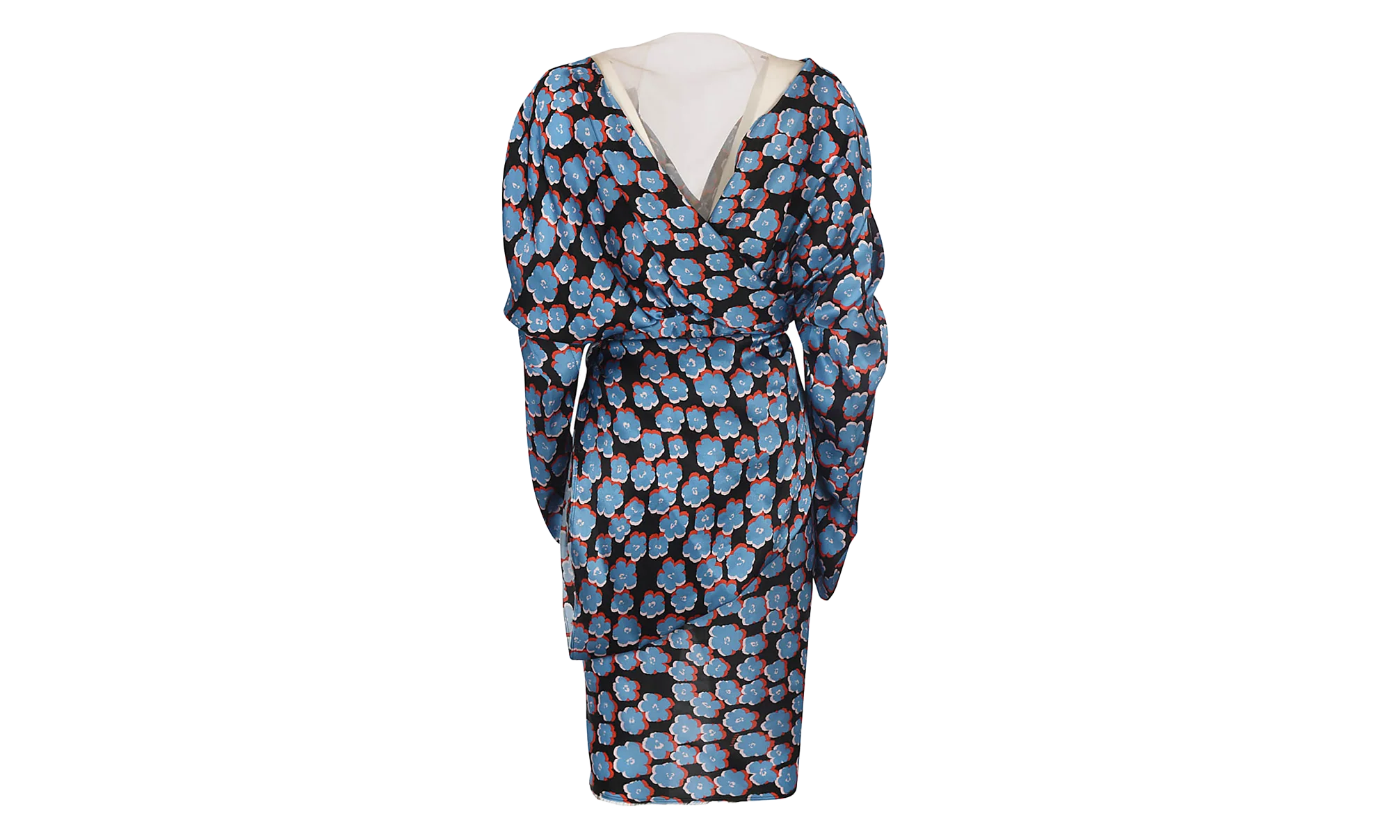 SILK FLORAL DRAPED MINI DRESS "Blue" RW DR0222 5307 E22 1020