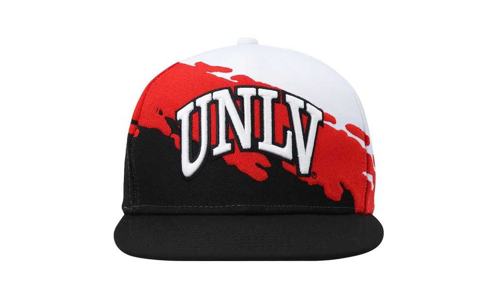 NCAA Paintbrush Snapback Cap "UNLV Rebels - White / Black" HHSS3302 LVEYYPPPWHBK