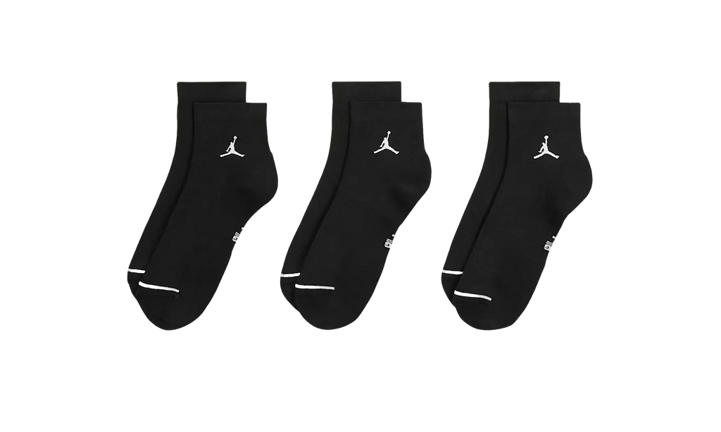 Jordan Everyday Ankle Socks "Black / White - (3-Pack)" DX9655 010