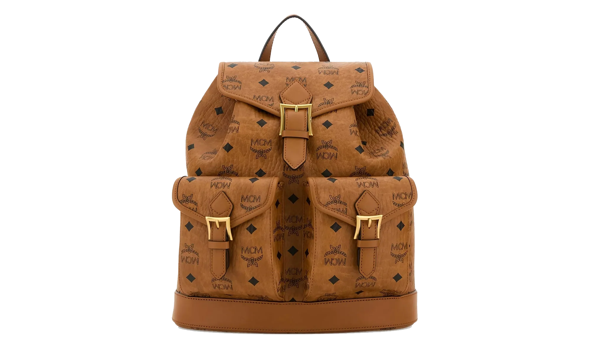 Small Aren Backpack in Visetos "Cognac" MWKFATA01CO001