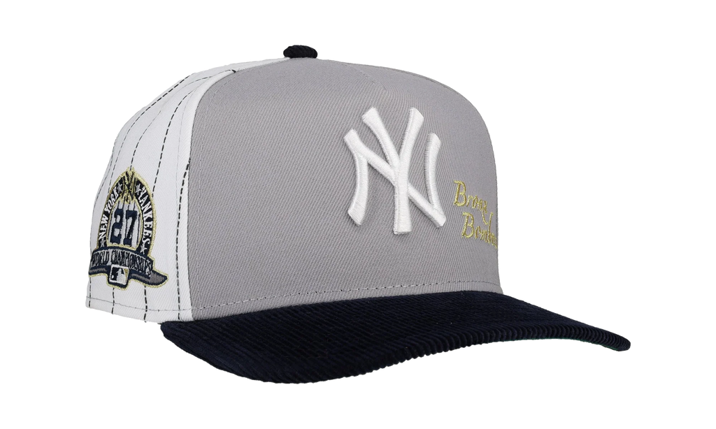 9FIFTY New York Yankees 27x World Series Champs Pinstripe A Frame Snapback Hat "Grey / White / Black" NE270