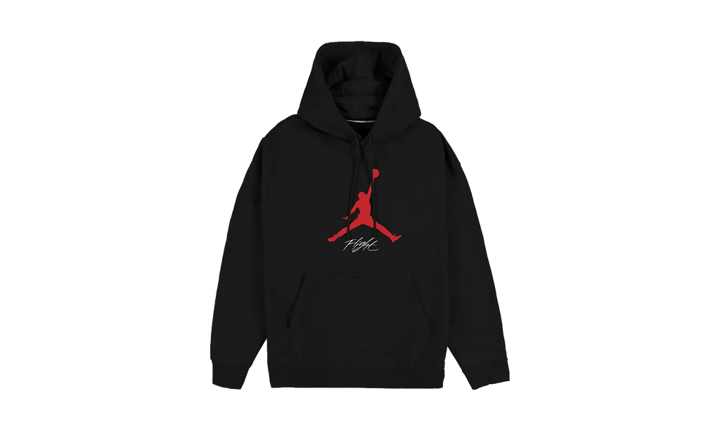 Jordan Essentials Fleece Hoodie "Black / Gym Red / Gym Red" FD7545 013