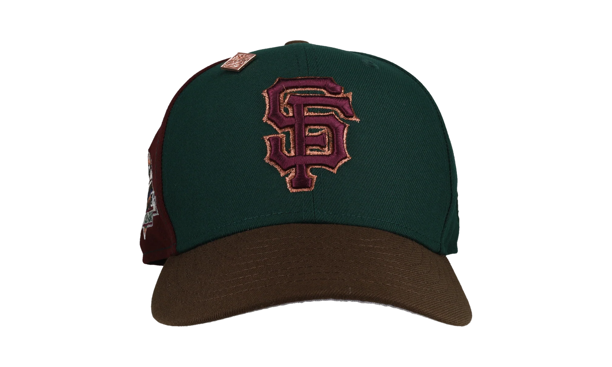 59FIFTY San Francisco Giants 1989 World Series Pinwheel Fitted Hat "Green Maroon" NE360
