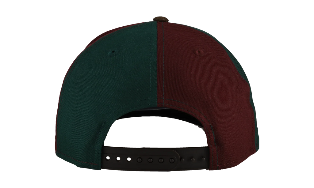 9FIFTY New York Mets Subway Series Pinwheel A Frame Snapback Hat "Black / Dark Green / Brown" NE217