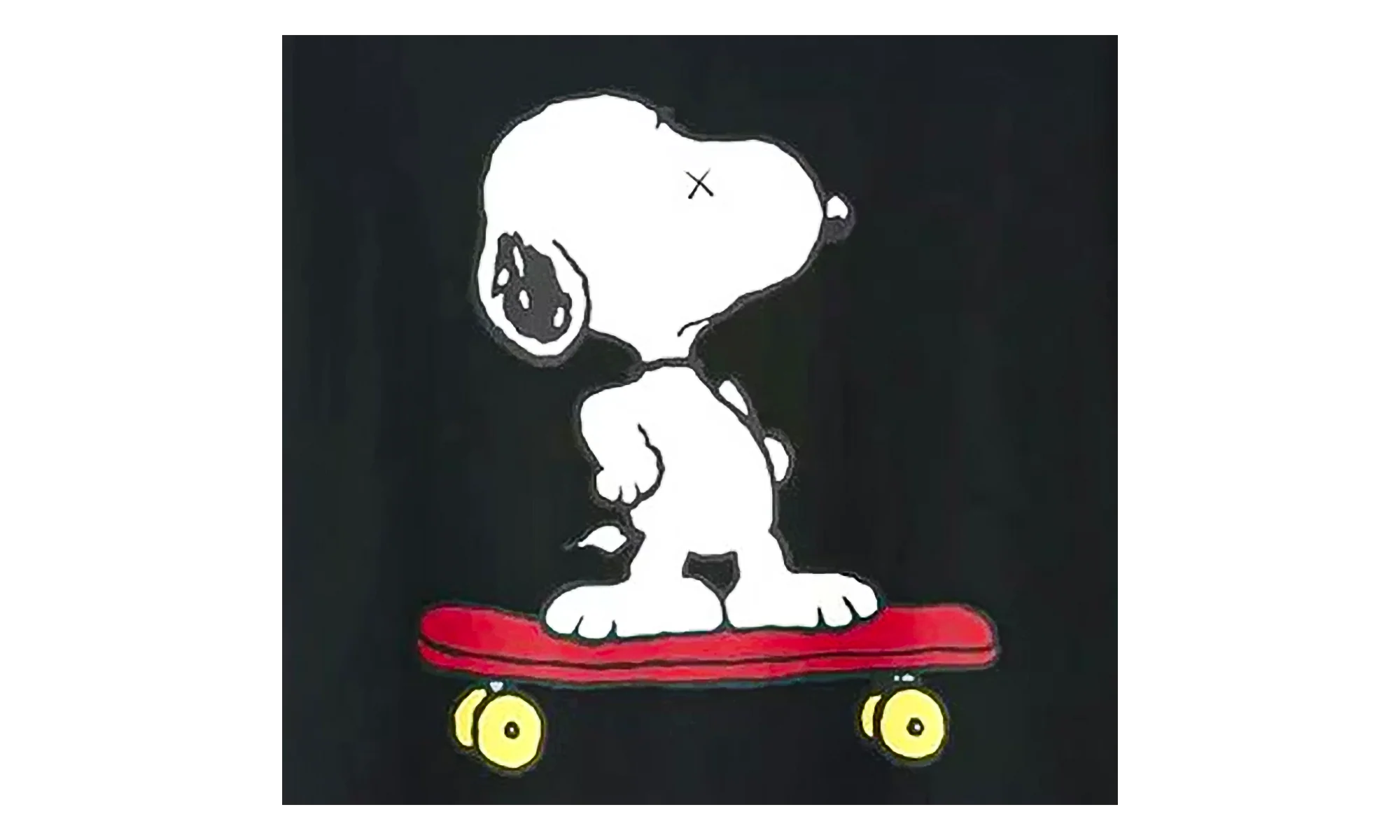 Uniqlo x Peanuts Snoopy Skateboarding Tee "Black" KAWS202500