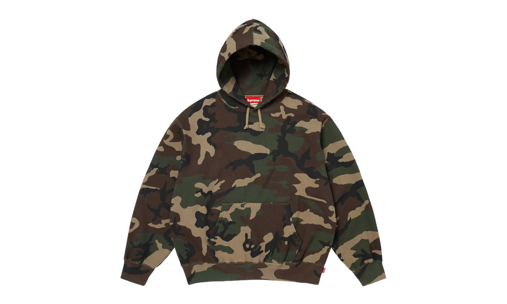 Satin Appliqué Hooded Sweatshirt "SS26 - Woodland Camo" SU27497