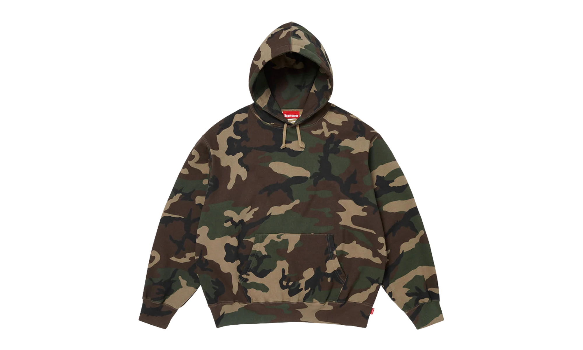 Satin Appliqué Hooded Sweatshirt "SS26 - Woodland Camo" SU27497