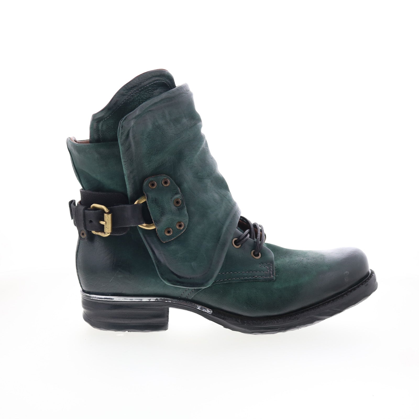 Simon 717204-1201-0001 Womens Green Leather Ankle & Booties Boots