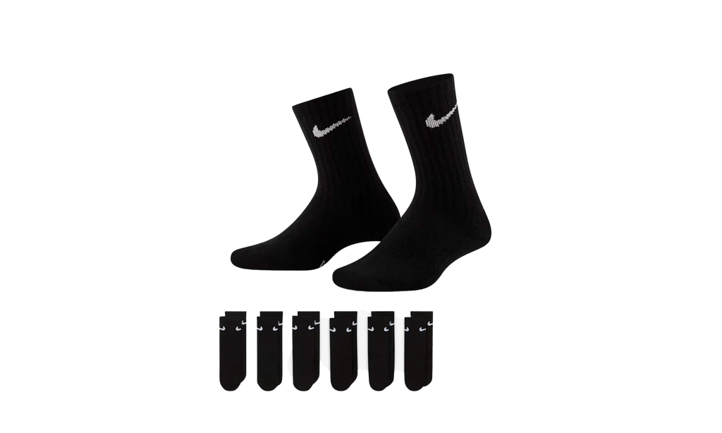 Dri-FIT Performance Basics Crew Socks (6 Pairs) GS "Black" UN0019 023