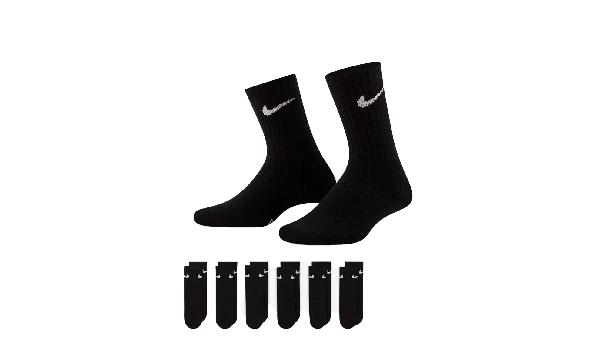 Dri-FIT Performance Basics Crew Socks (6 Pairs) GS "Black" UN0019 023