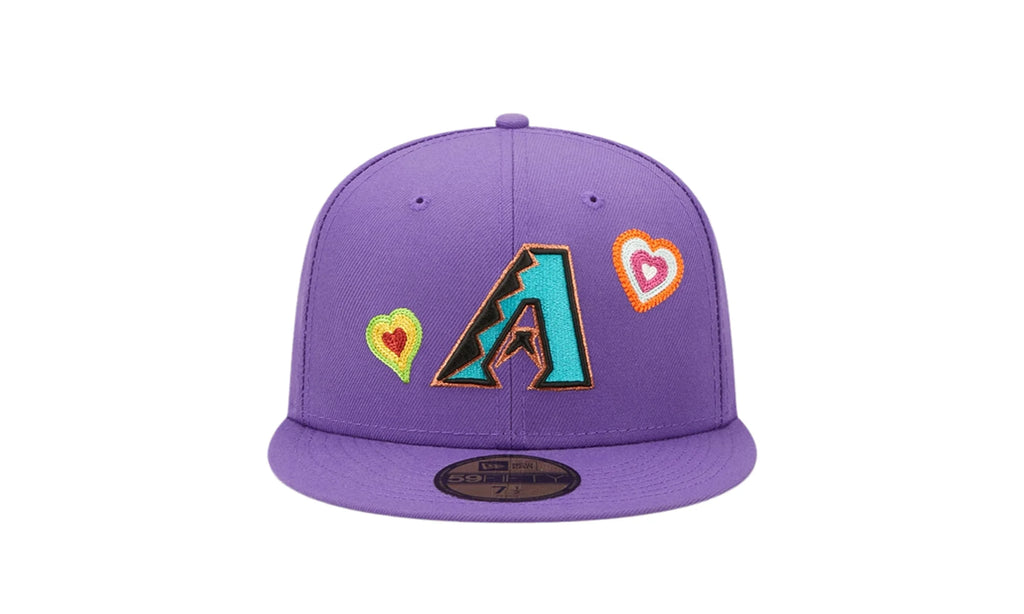 59Fifty MLB Arizona Diamondbacks C/S Hearts Fitted Hat "Purple" 60288219
