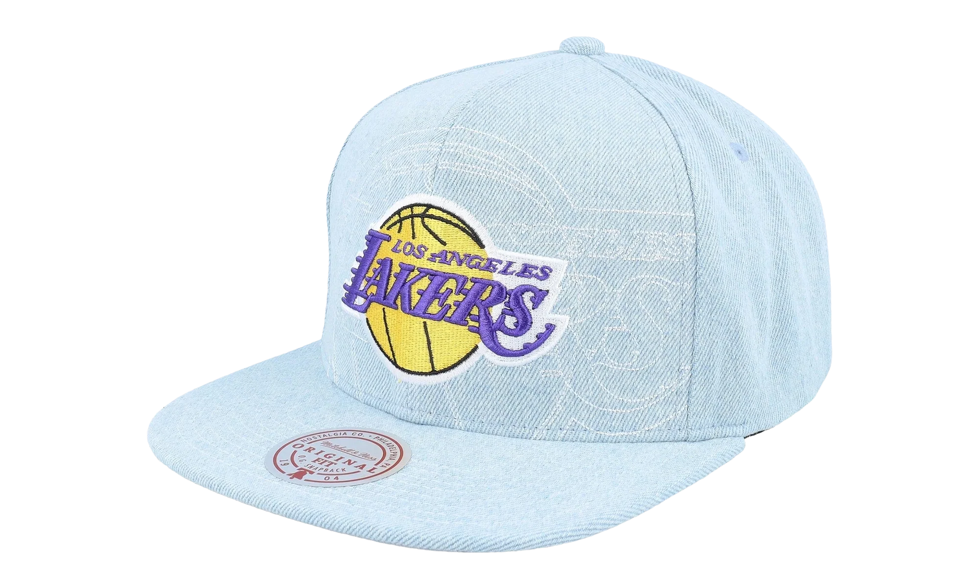 NBA Denim Stitcher Snapback Cap "Los Angeles Lakers - Light Blue" HS9458 LALLTBL